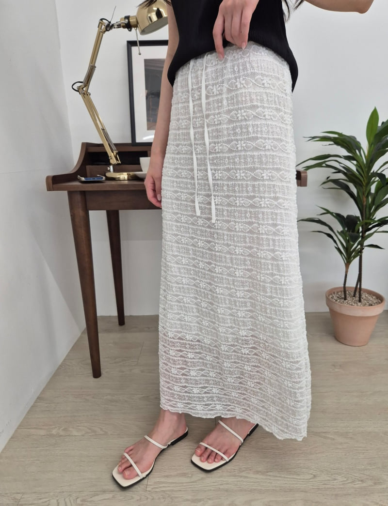 Allu - Korean Women Fashion - #restrostyle - Lace Banding Skirt - 5
