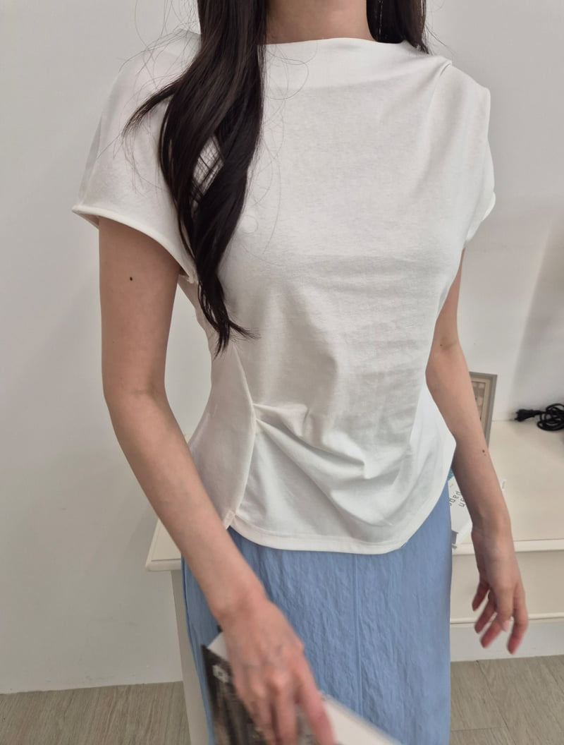 Allu - Korean Women Fashion - #romanticstyle - Shirring Tee - 7