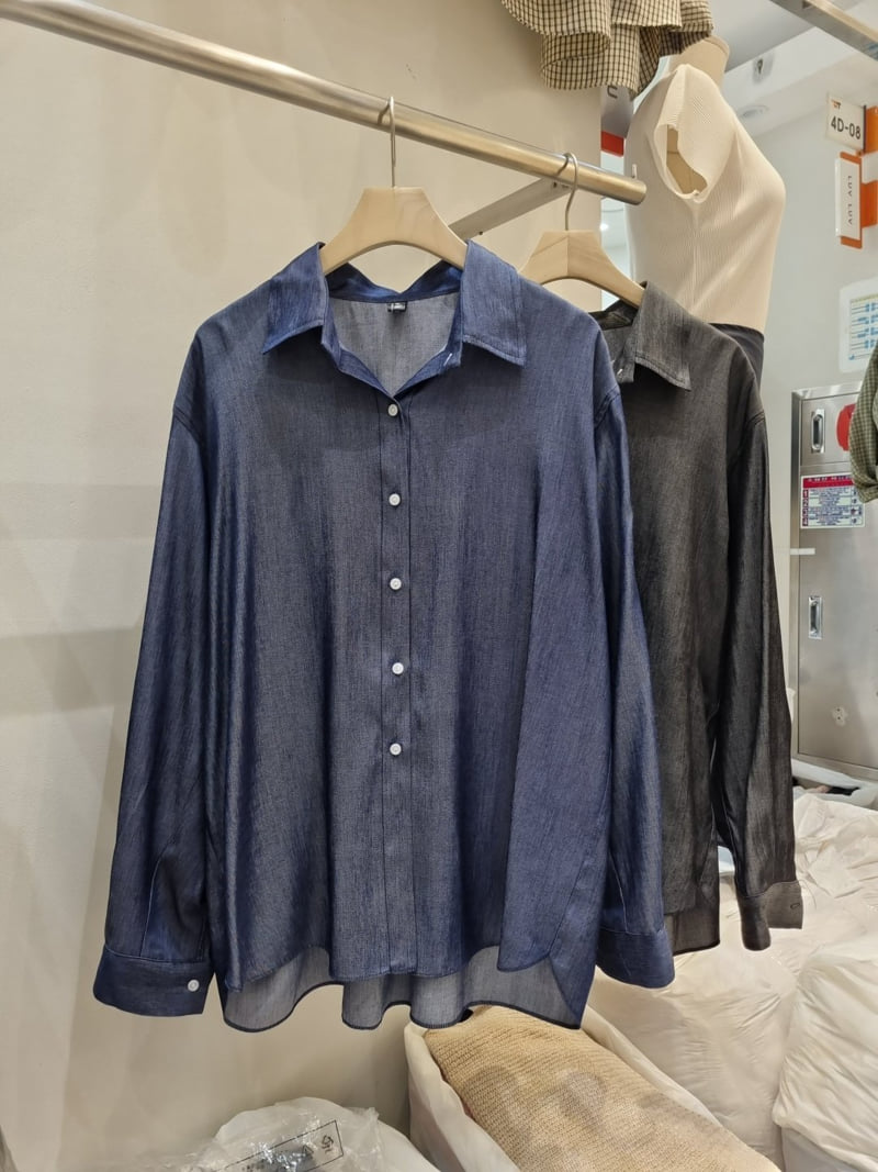 Allu - Korean Women Fashion - #romanticstyle - Tencel Denim Shirt
