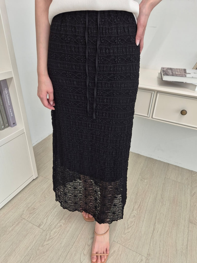 Allu - Korean Women Fashion - #thatsdarling - Lace Banding Skirt - 8
