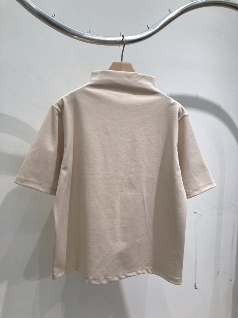Allu - Korean Women Fashion - #thatsdarling - Mock Neck Short Sleeve Tee - 5