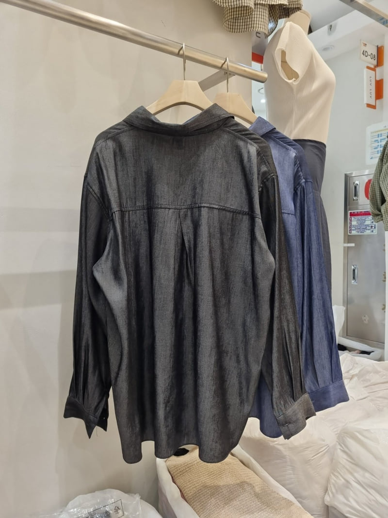 Allu - Korean Women Fashion - #thatsdarling - Tencel Denim Shirt - 3