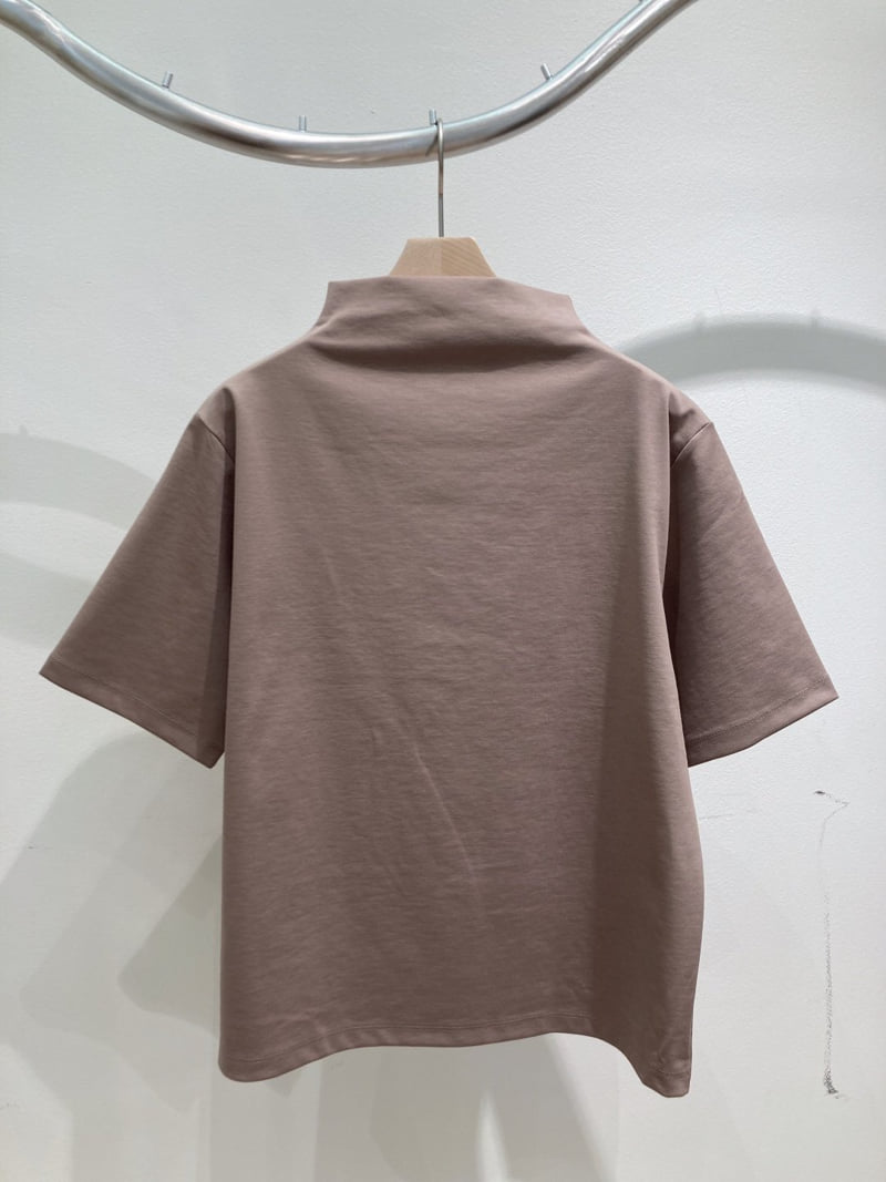 Allu - Korean Women Fashion - #thelittlethings - Mock Neck Short Sleeve Tee - 6