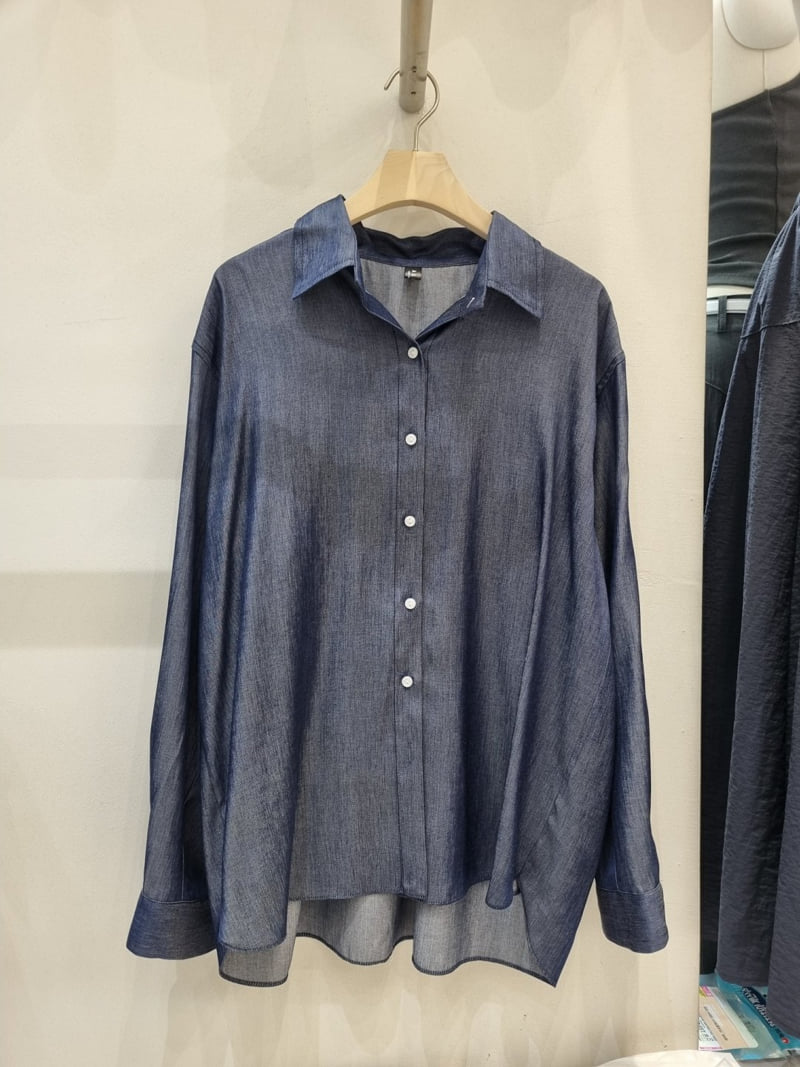 Allu - Korean Women Fashion - #thatsdarling - Tencel Denim Shirt - 4