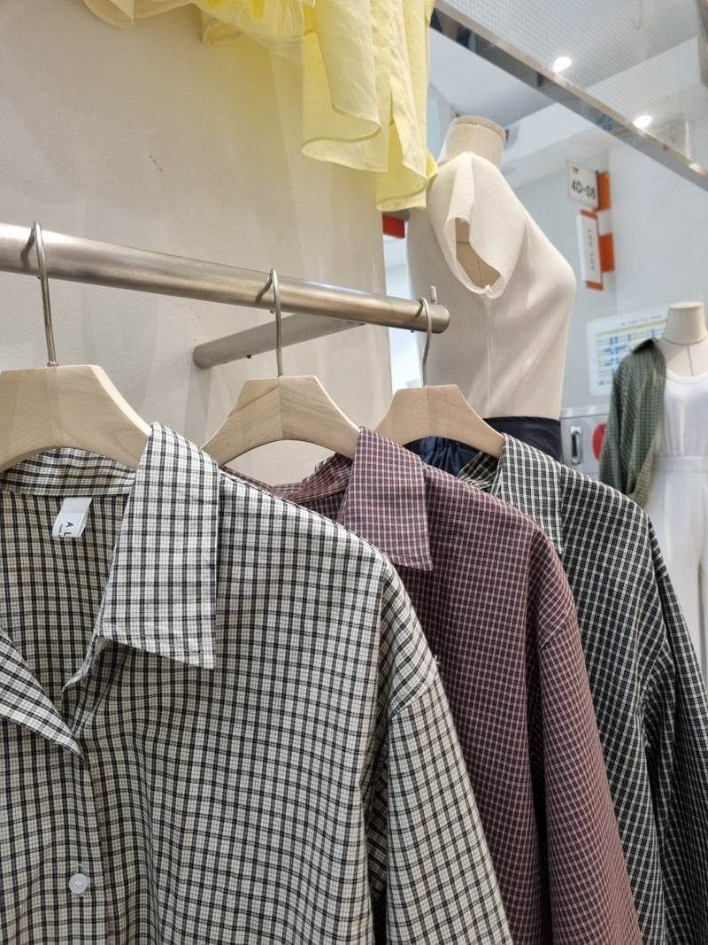 Allu - Korean Women Fashion - #vintagekidsstyle - Checkered Shirt - 2