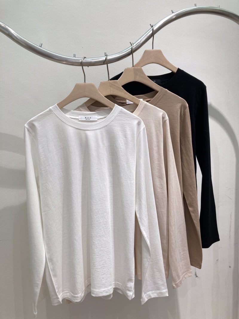 Allu - Korean Women Fashion - #vintagekidsstyle - Silket Long Sleeve Tee