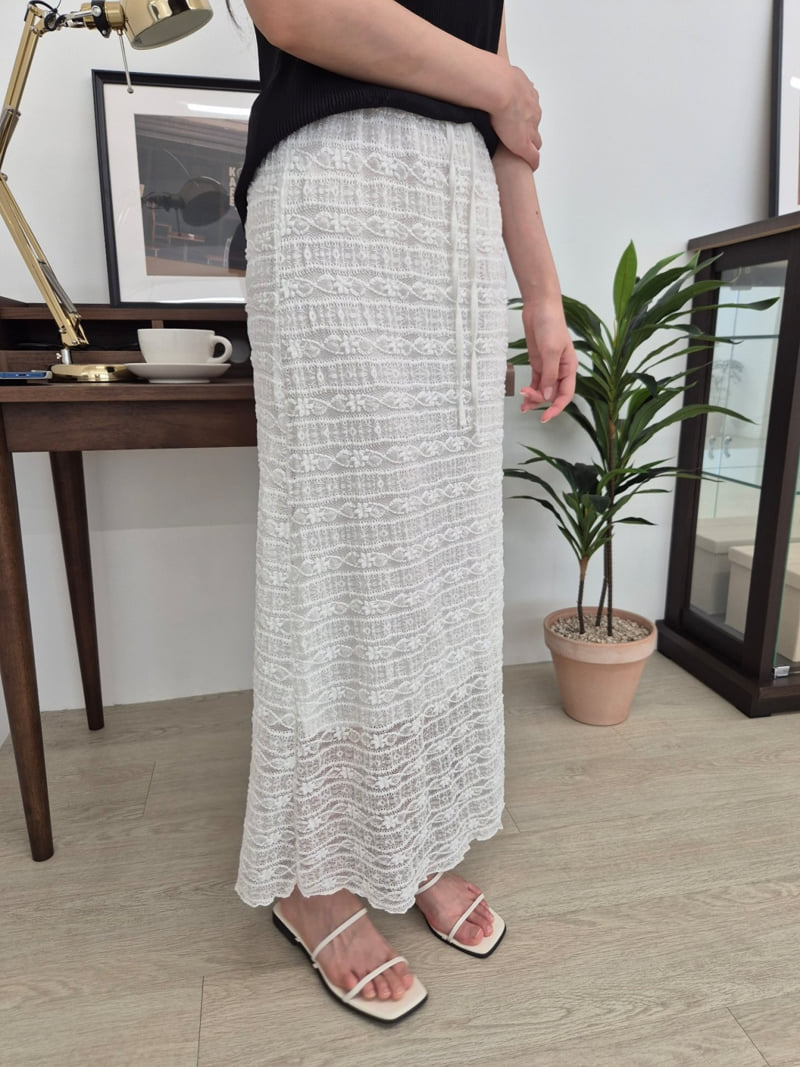 Allu - Korean Women Fashion - #womensfashion - Lace Banding Skirt