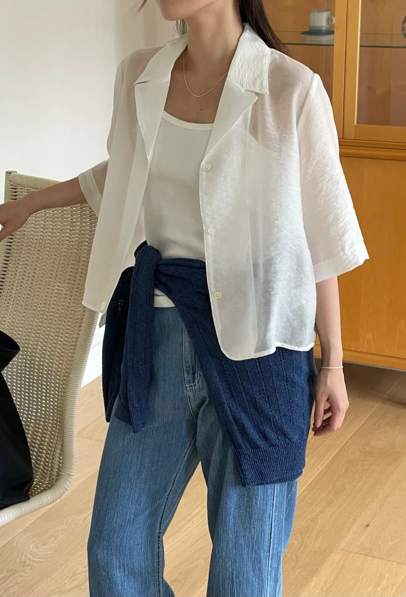 Amygrace - Korean Women Fashion - #momslook - Rosemary Tailored Collar Blouse - 6
