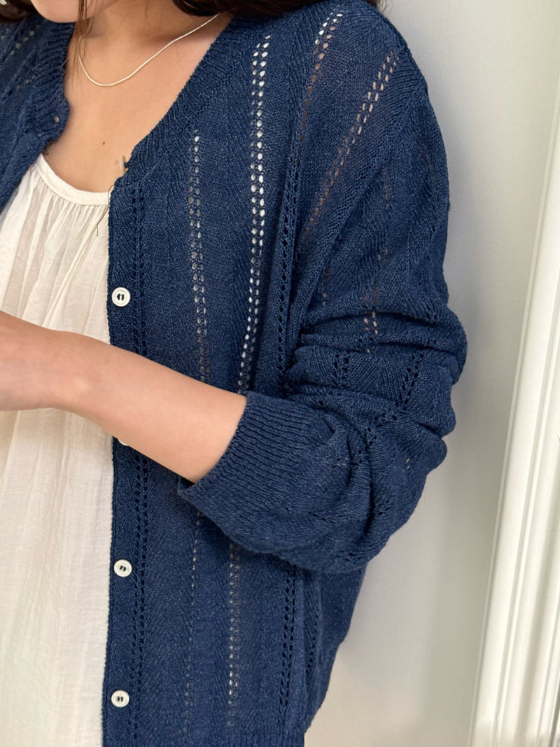 Amygrace - Korean Women Fashion - #romanticstyle - Amalfi Open-Knit Linen Cardigan - 3