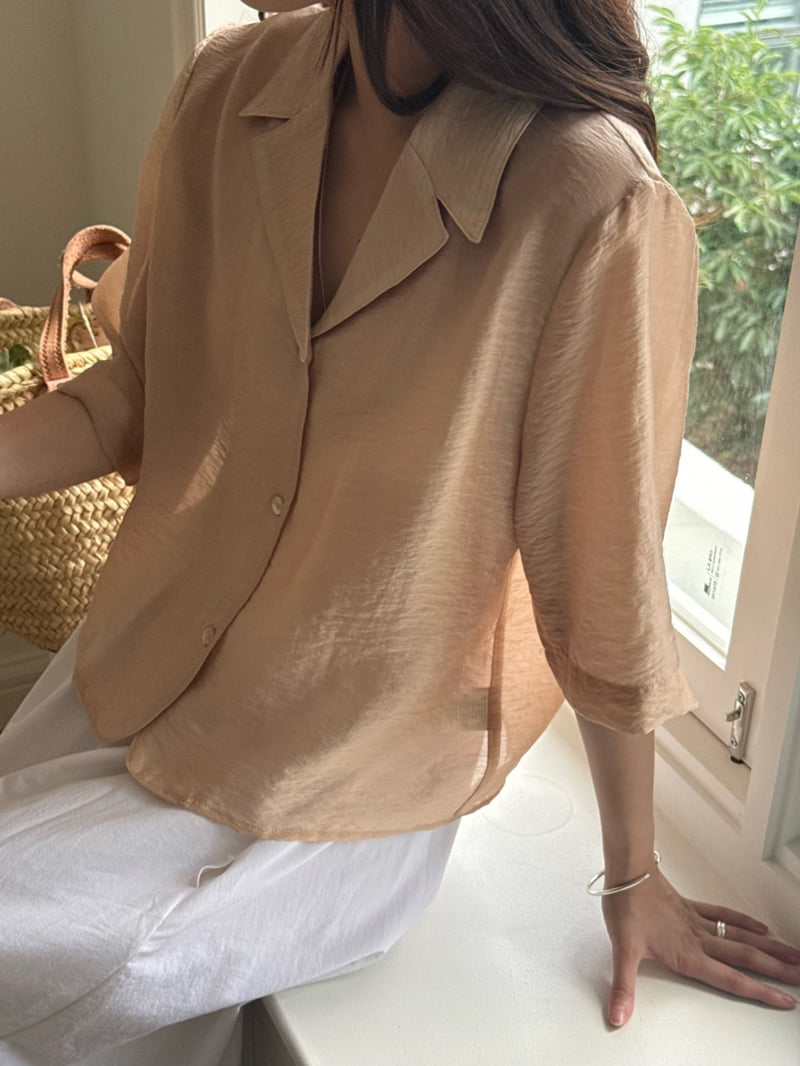 Amygrace - Korean Women Fashion - #shopsmall - Rosemary Tailored Collar Blouse - 3