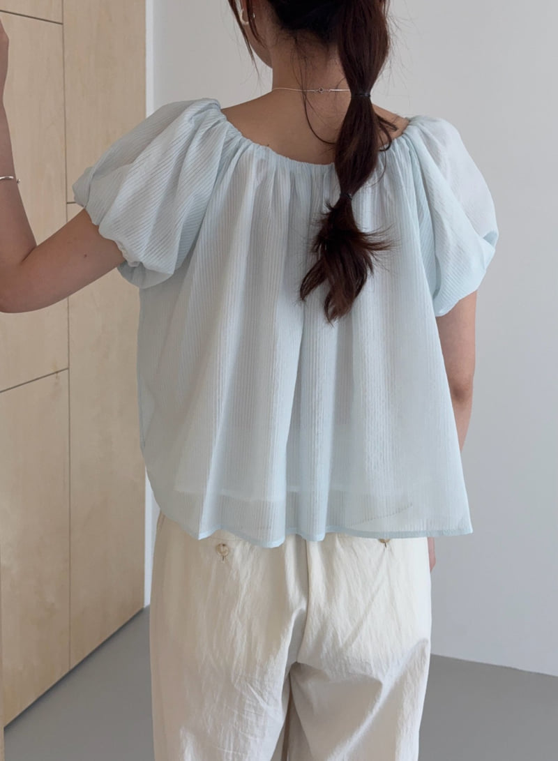 Amygrace - Korean Women Fashion - #thelittlethings - Off-Shoulder Puff Blouse - 8