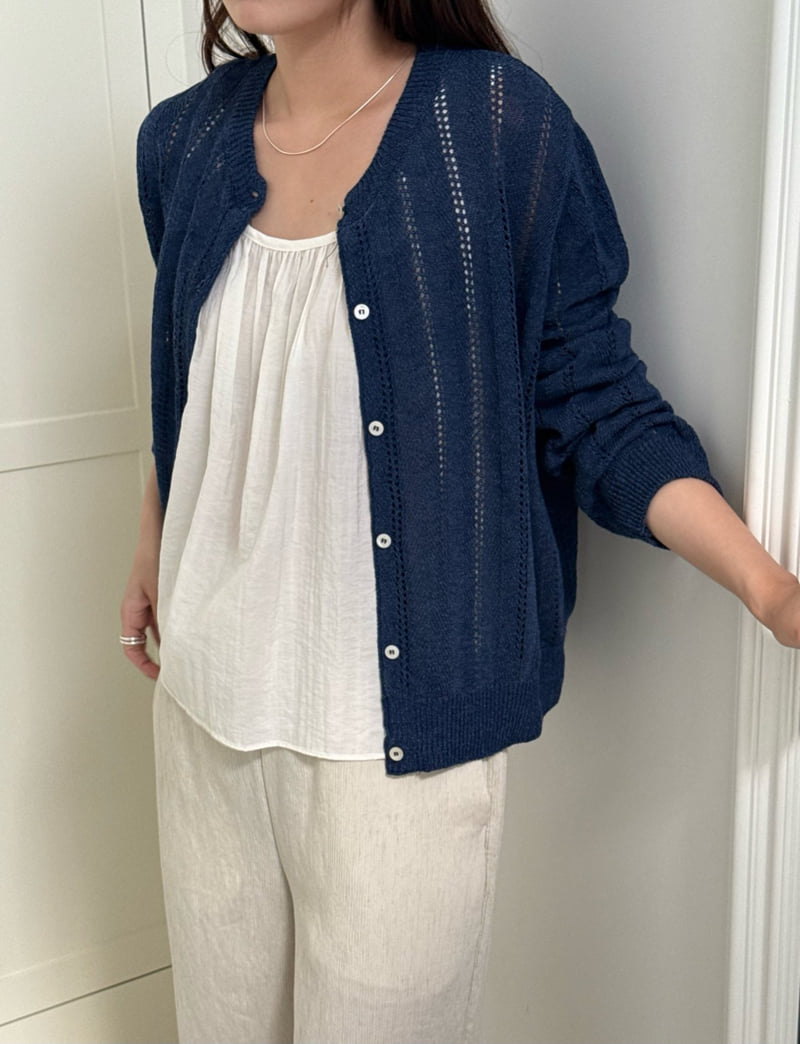 Amygrace - Korean Women Fashion - #womensfashion - Amalfi Open-Knit Linen Cardigan - 10