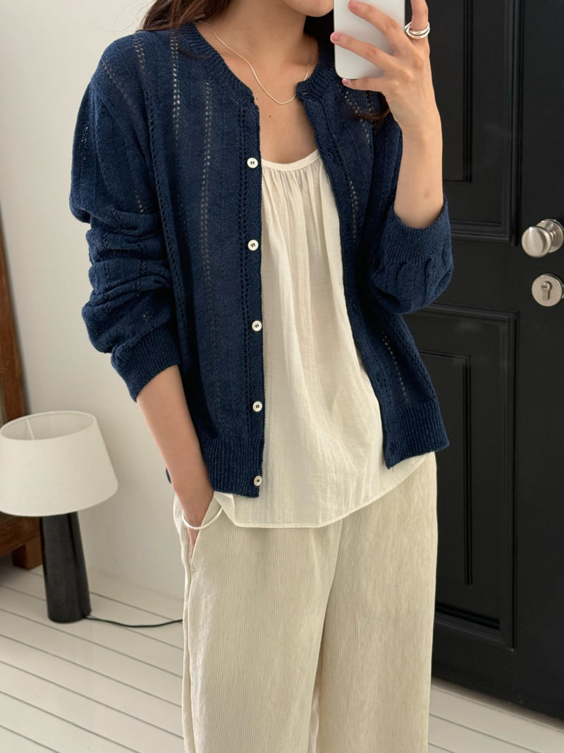Amygrace - Korean Women Fashion - #womensfashion - Amalfi Open-Knit Linen Cardigan - 8