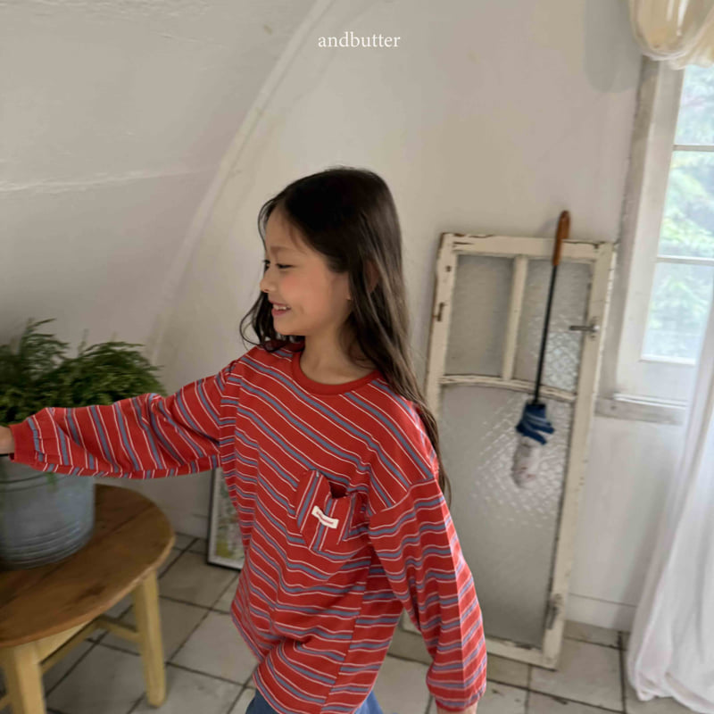 Andbutter - Korean Children Fashion - #childofig - Love Stripe Tee - 3