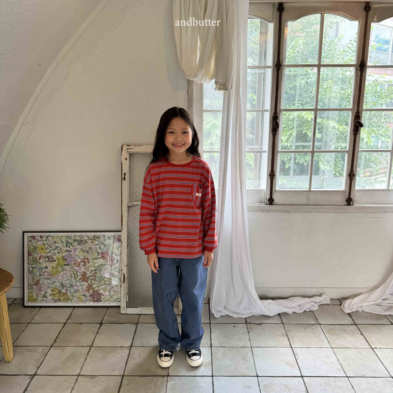 Andbutter - Korean Children Fashion - #childrensboutique - Love Stripe Tee - 5
