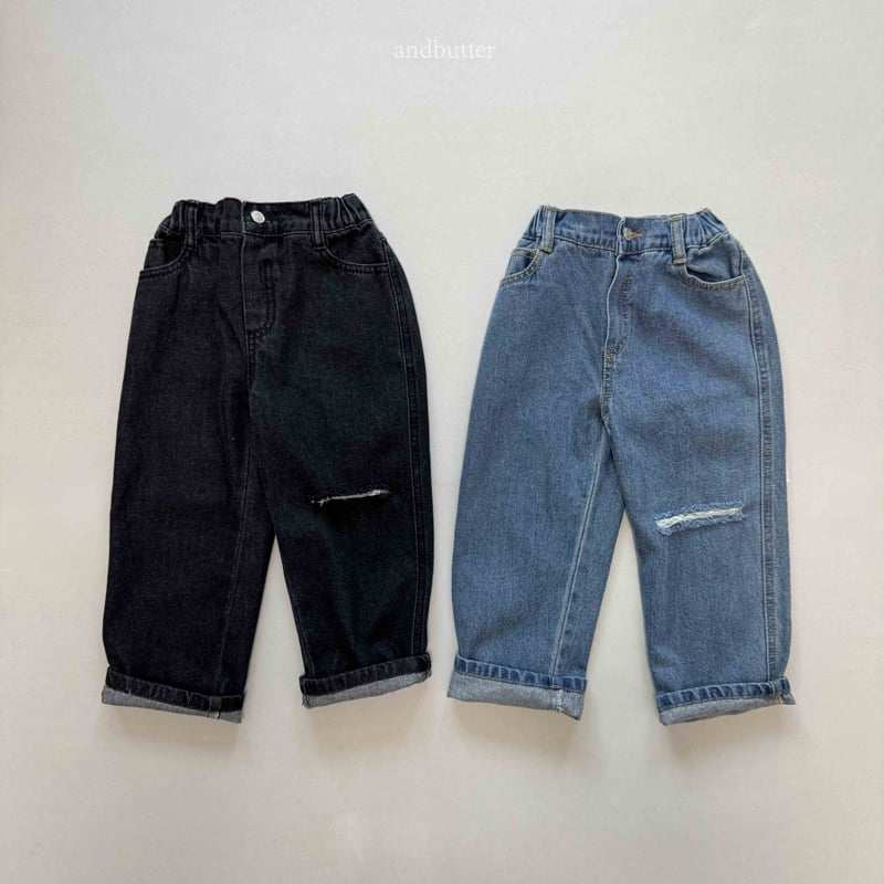 Andbutter - Korean Children Fashion - #childrensboutique - Cut-out Denim Pants
