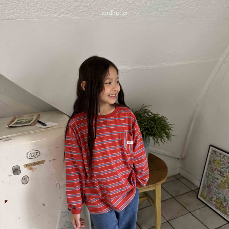 Andbutter - Korean Children Fashion - #designkidswear - Love Stripe Tee - 6