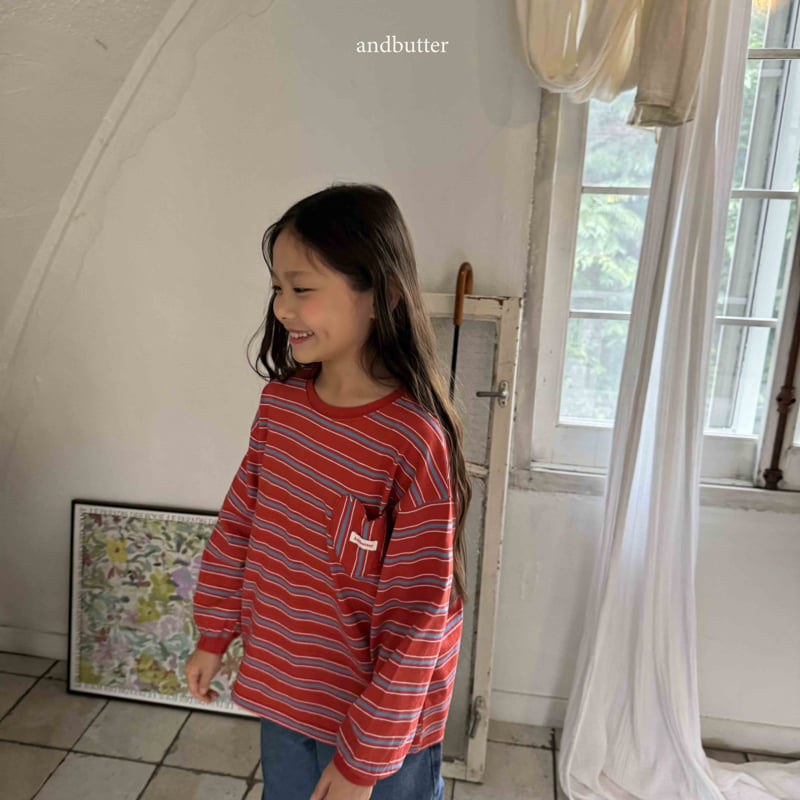 Andbutter - Korean Children Fashion - #discoveringself - Love Stripe Tee - 7
