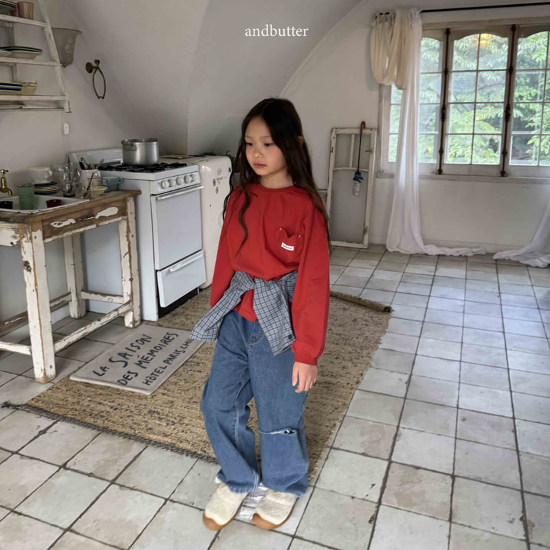 Andbutter - Korean Children Fashion - #discoveringself - Cut-out Denim Pants - 3