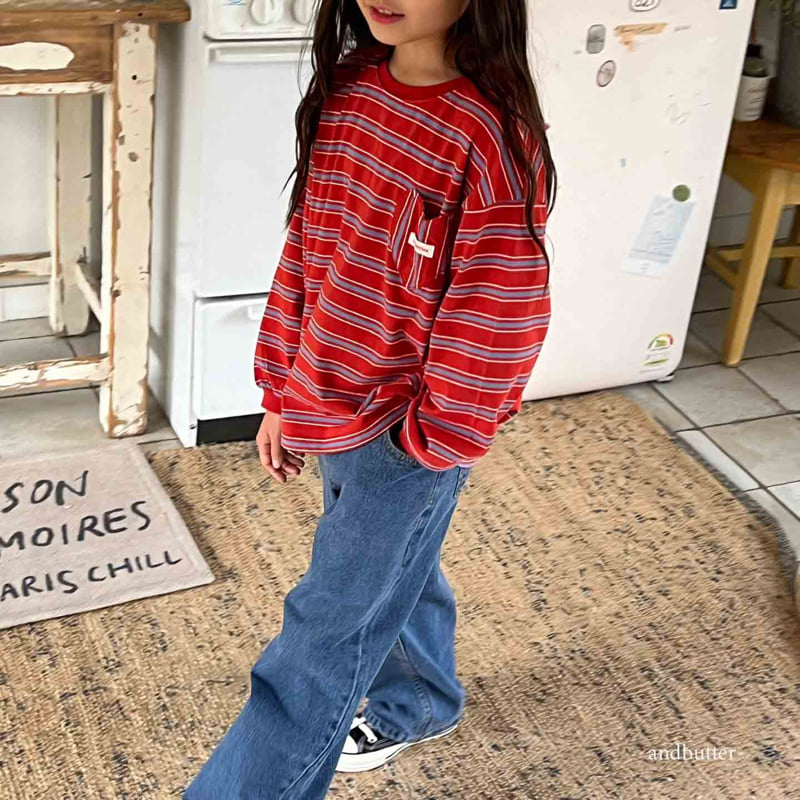 Andbutter - Korean Children Fashion - #fashionkids - Love Stripe Tee - 8
