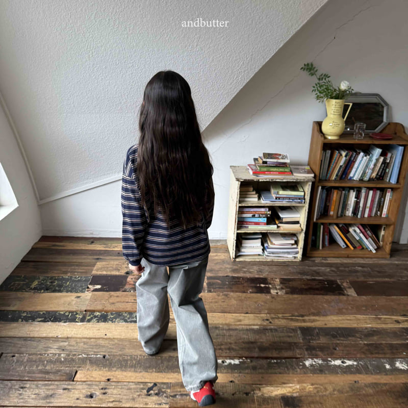Andbutter - Korean Children Fashion - #fashionkids - Pigment Classic Denim Pants - 5