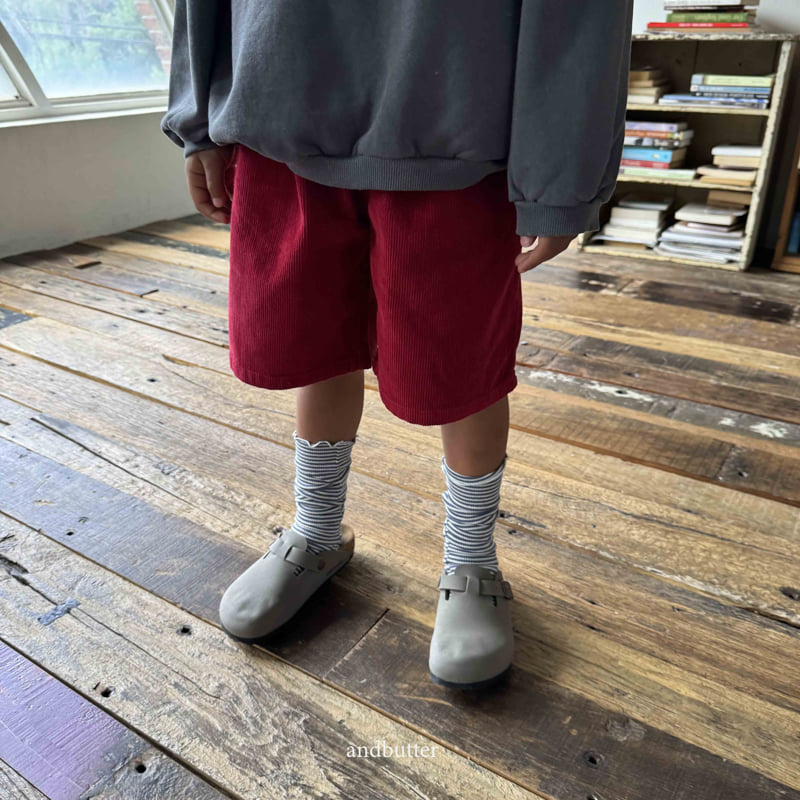 Andbutter - Korean Children Fashion - #kidsshorts - Corduroy Love Pants - 6