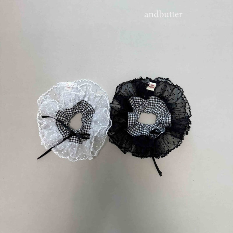 Andbutter - Korean Children Fashion - #kidsshorts - Ribbon Check Scrunchie