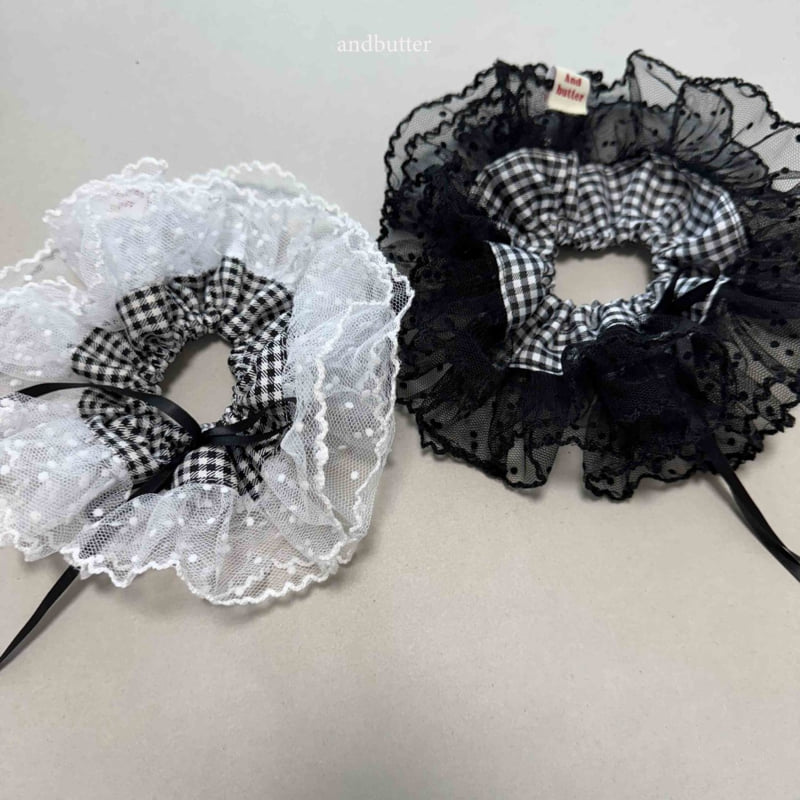 Andbutter - Korean Children Fashion - #kidsstore - Ribbon Check Scrunchie - 2