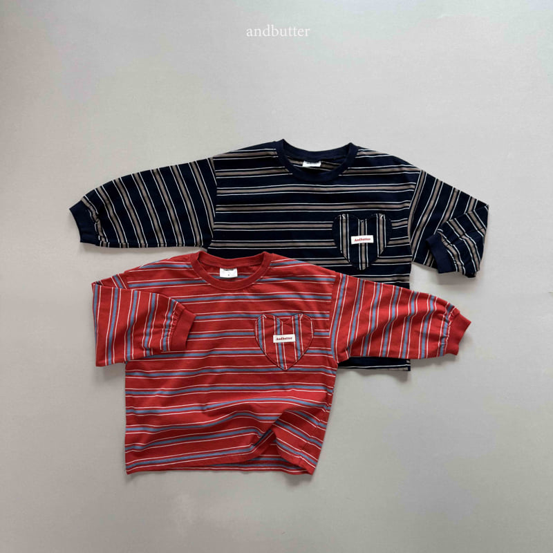 Andbutter - Korean Children Fashion - #minifashionista - Love Stripe Tee