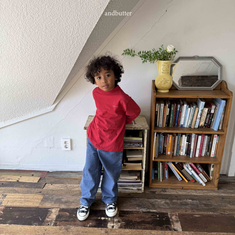 Andbutter - Korean Children Fashion - #minifashionista - Cross X Denim Pants - 6