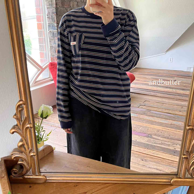 Andbutter - Korean Women Fashion - #momslook - Love & Stripe Tee (Mom) - 8