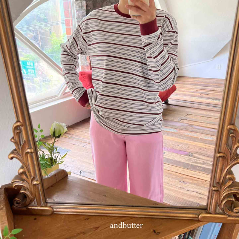 Andbutter - Korean Women Fashion - #momslook - Next Stripe Tee (Mom) - 6