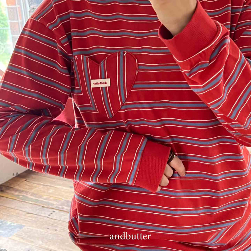 Andbutter - Korean Women Fashion - #shopsmall - Love & Stripe Tee (Mom) - 5