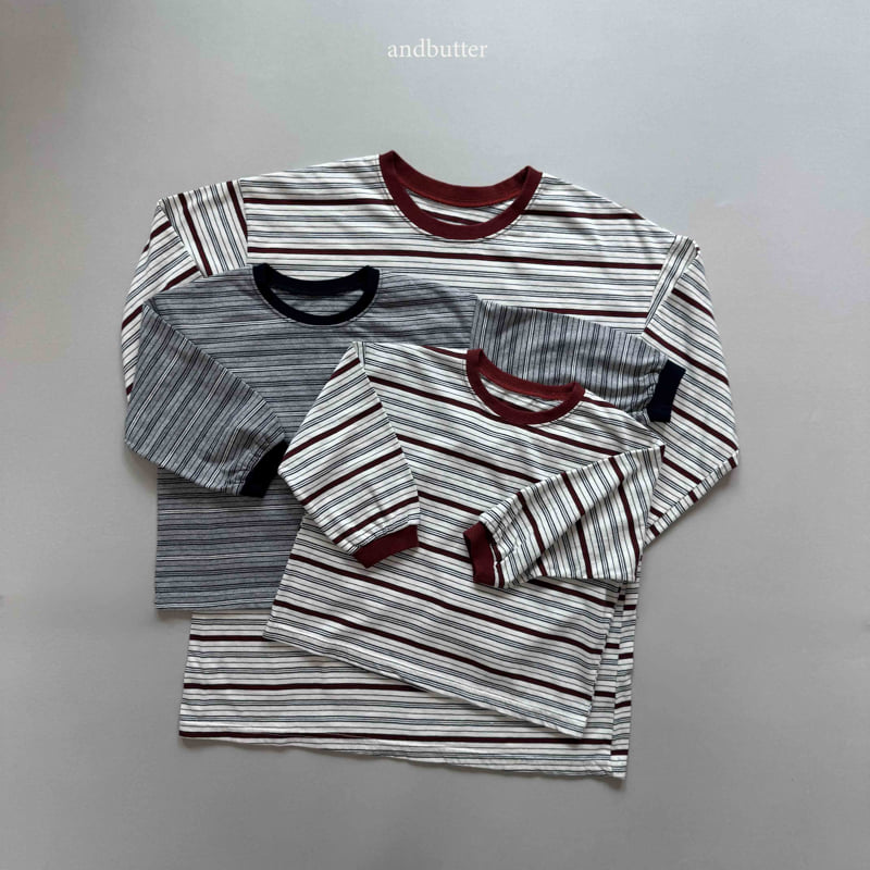 Andbutter - Korean Women Fashion - #shopsmall - Next Stripe Tee (Mom)