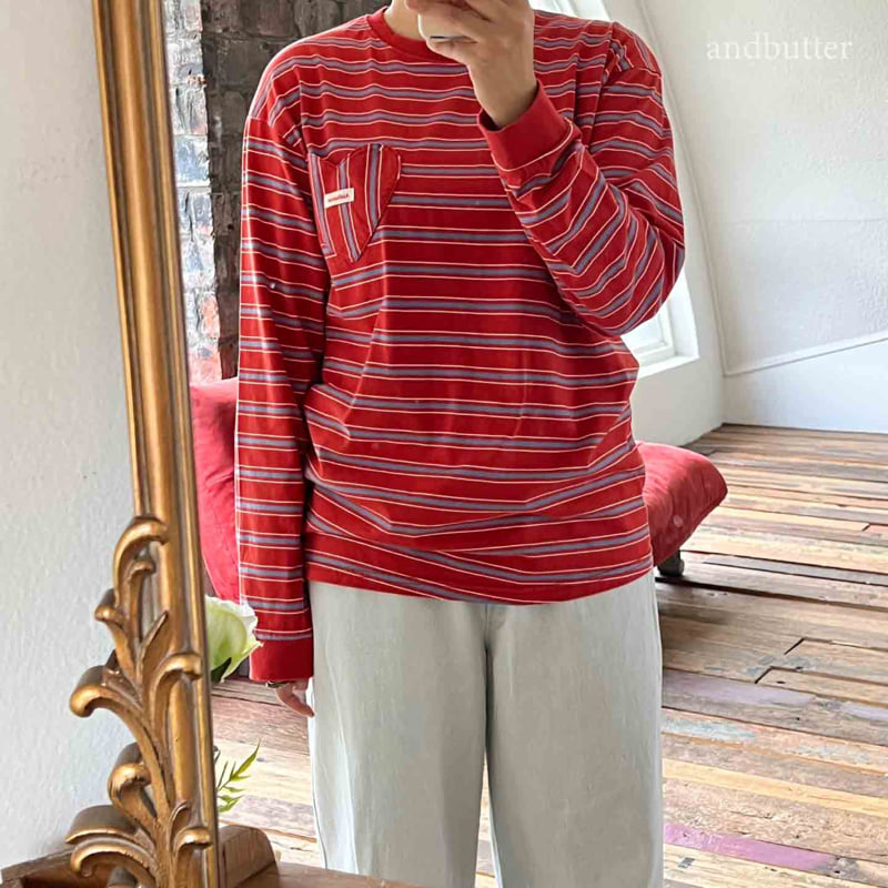 Andbutter - Korean Women Fashion - #thelittlethings - Love & Stripe Tee (Mom) - 7