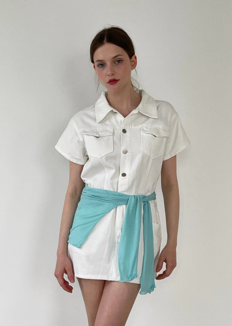 Another Avenue - Korean Women Fashion - #momslook - Short Sleeve Denim Jumpsuit - 11