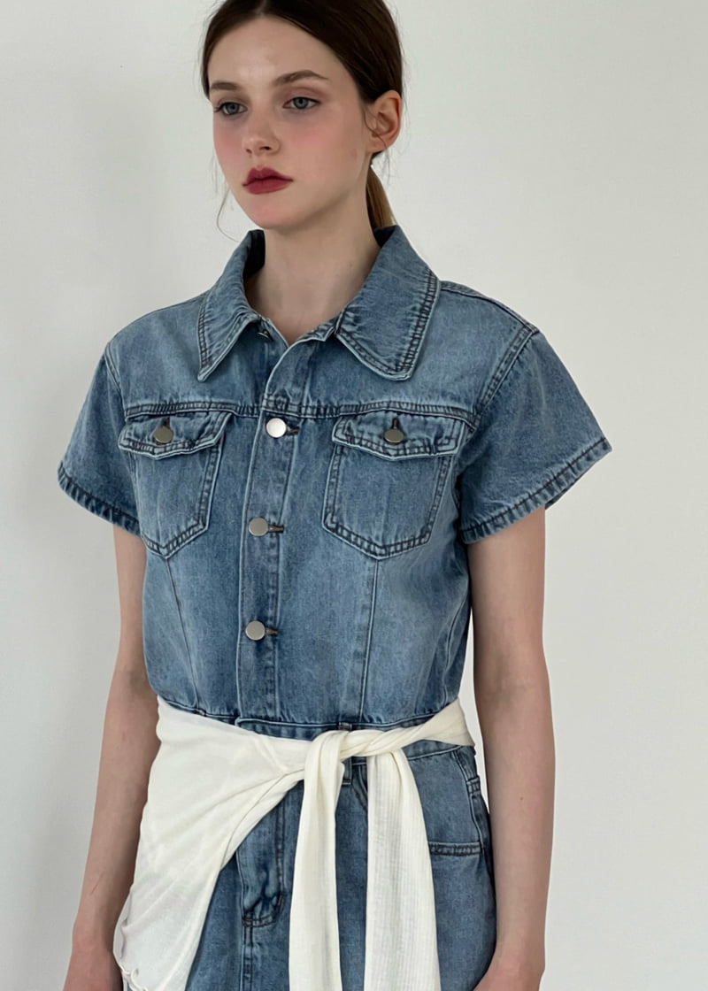 Another Avenue - Korean Women Fashion - #thelittlethings - Short Sleeve Denim Jumpsuit - 8