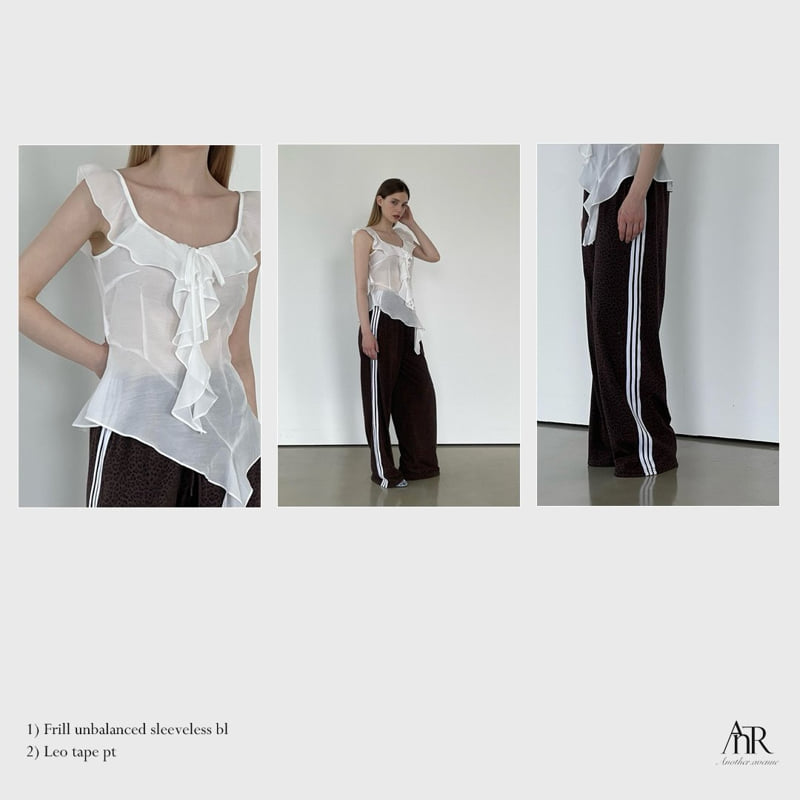 Another Avenue - Korean Women Fashion - #womensfashion - Frill Asymmetrical Sleeveless Blouse - 12
