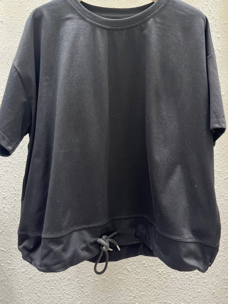 Another Plan - Korean Women Fashion - #momslook - 866 Hem String Round Tee - 10