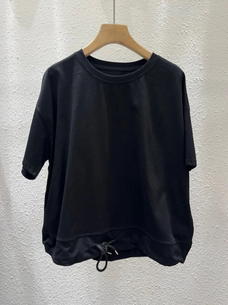 Another Plan - Korean Women Fashion - #momslook - 866 Hem String Round Tee - 8
