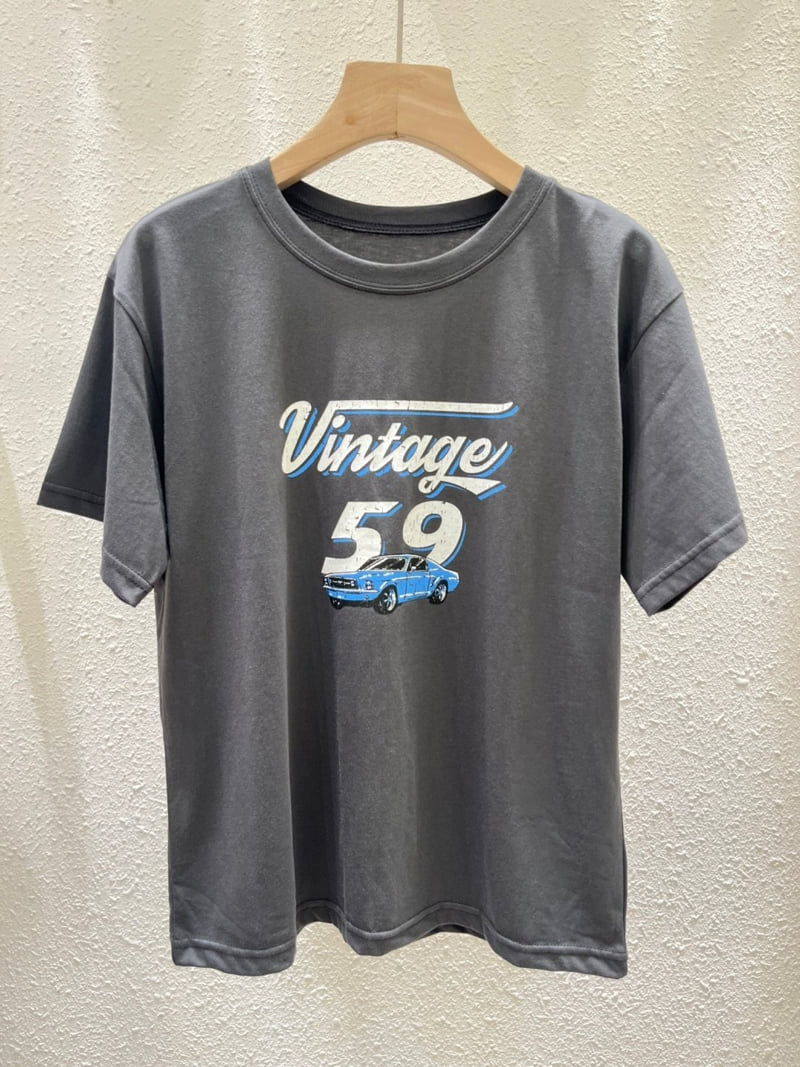 Another Plan - Korean Women Fashion - #momslook - Vintage Car Tee - 6