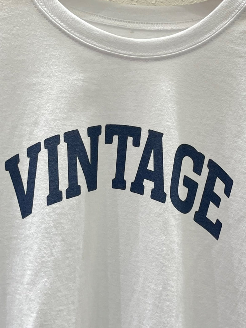 Another Plan - Korean Women Fashion - #momslook - Roll-up Vintage Pig Tee - 3