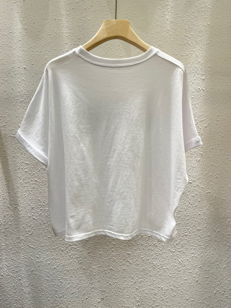 Another Plan - Korean Women Fashion - #momslook - Roll-up Vintage Pig Tee - 5