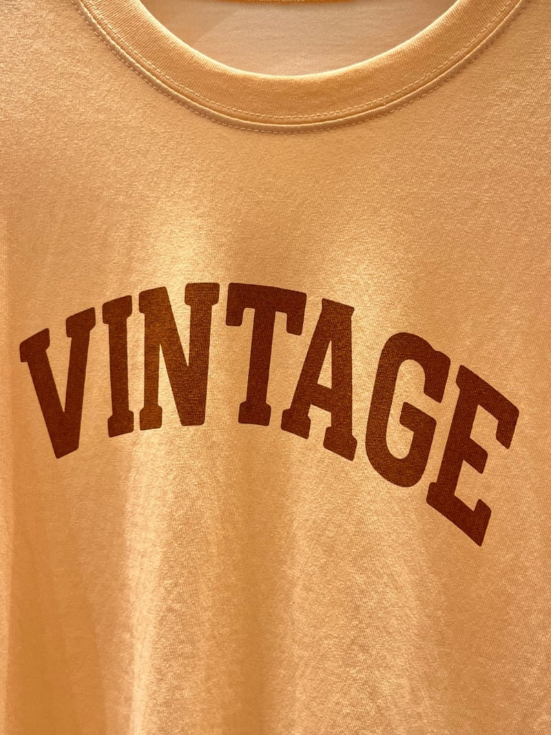 Another Plan - Korean Women Fashion - #momslook - Roll-up Vintage Pig Tee - 7