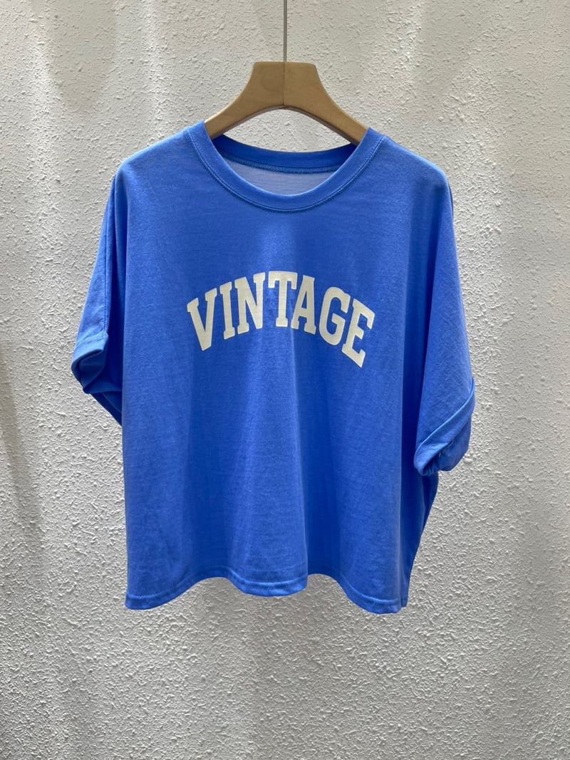 Another Plan - Korean Women Fashion - #momslook - Roll-up Vintage Pig Tee - 9