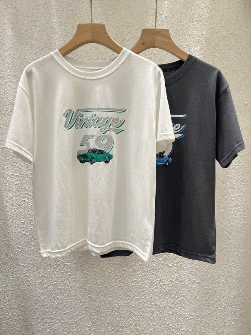 Another Plan - Korean Women Fashion - #pursuepretty - Vintage Car Tee - 10