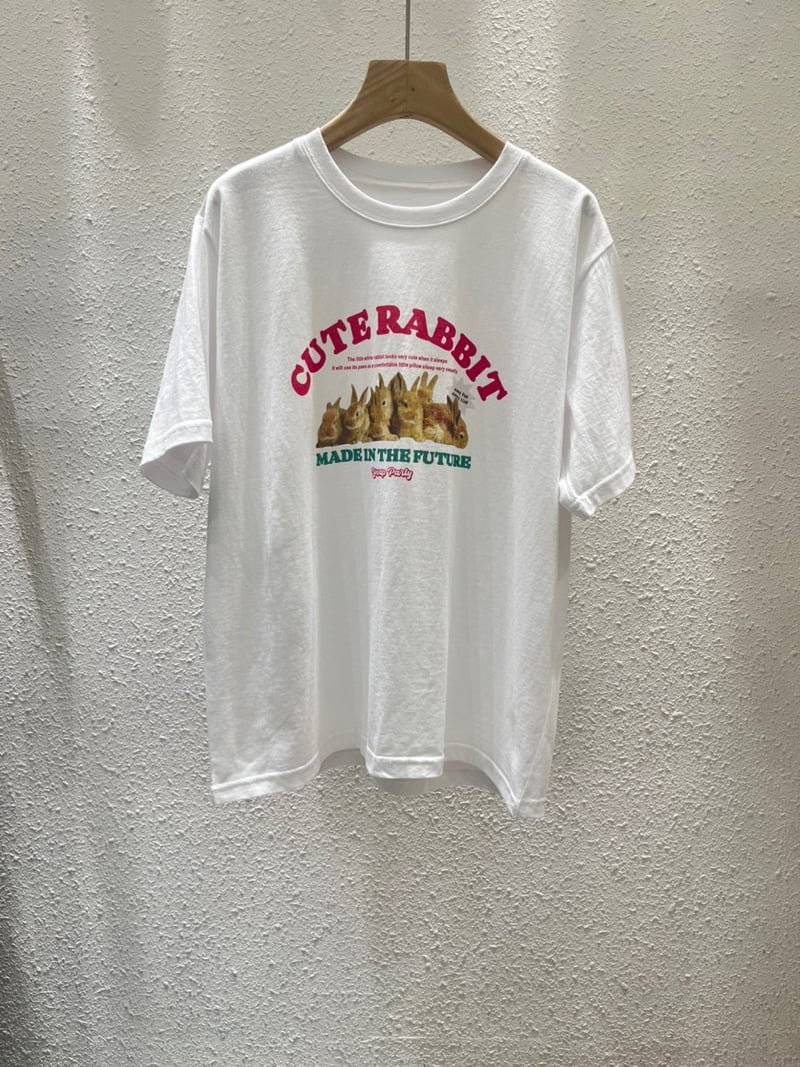 Another Plan - Korean Women Fashion - #romanticstyle - Cute Rabbit Pig Tee - 6