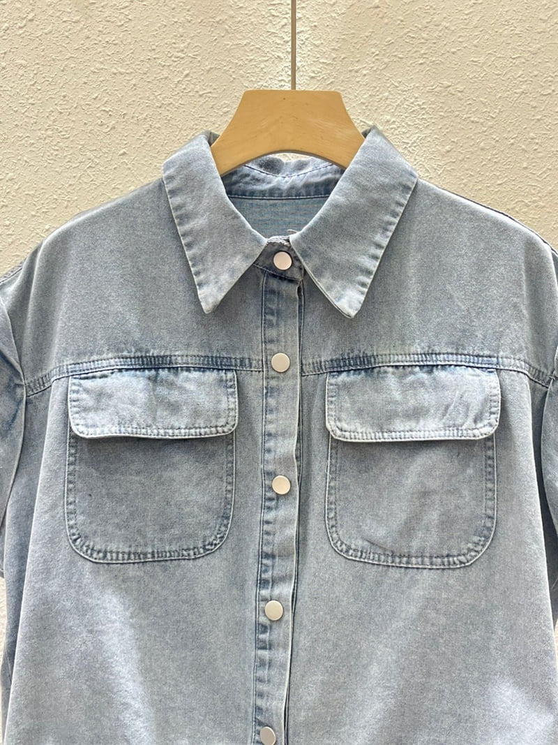 Another Plan - Korean Women Fashion - #romanticstyle - 5158 Hem String Denim Vest - 2