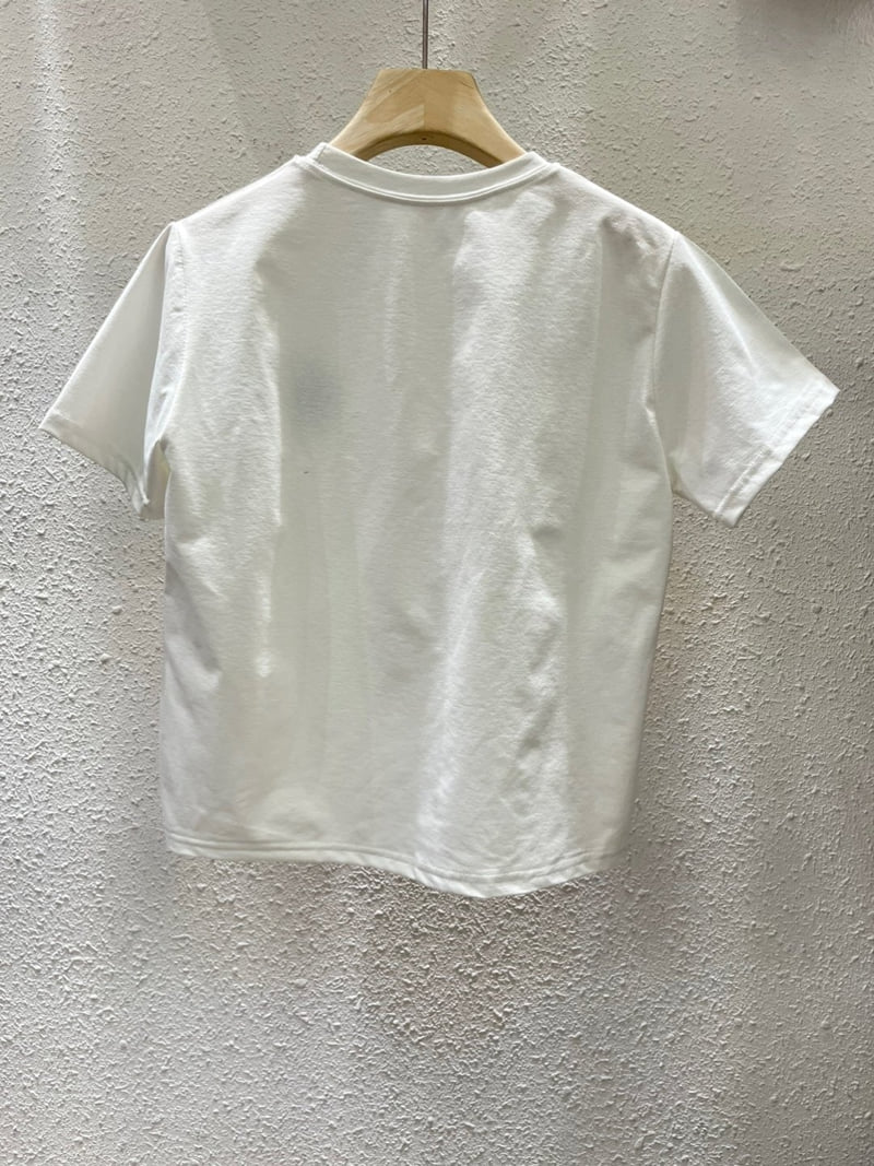 Another Plan - Korean Women Fashion - #thatsdarling - Flower Embroidery Tee - 5