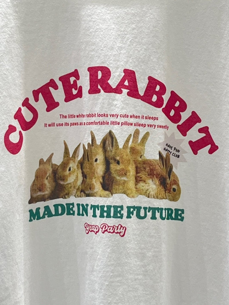 Another Plan - Korean Women Fashion - #thatsdarling - Cute Rabbit Pig Tee - 8
